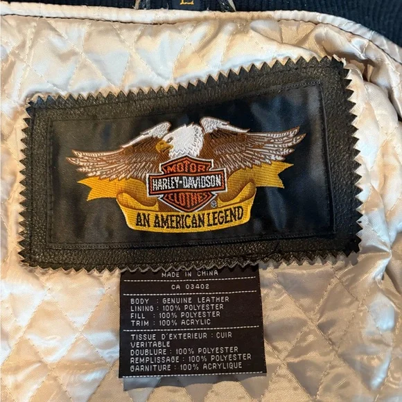 Harley Davison Leather Jacket CA 03402 Size Large